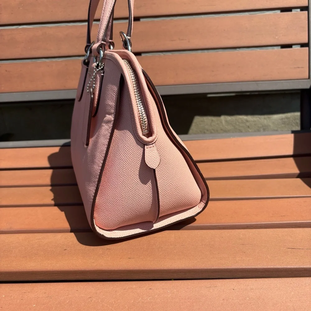 Coach Pink Blush Structured Leather Satchel
